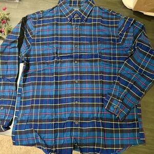BNWT - Lands End - Blue Plaid Flannel Men's Shirt